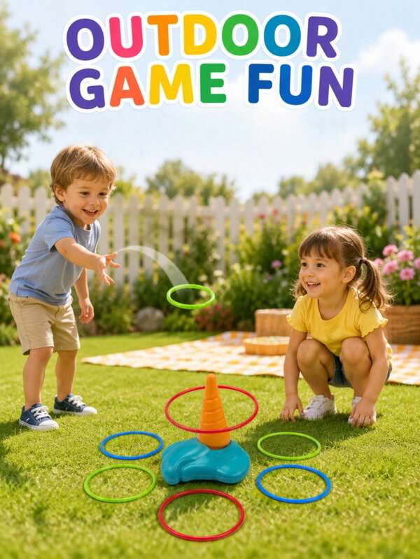 Juego de lanzamiento de anillos de arcoíris de colores para exteriores e interiores, juguete de lanzamiento de anillos, color aleatorio, juego de lanzamiento de anillos deportivos para fiestas, juguetes para niños, juegos para niños, juguetes