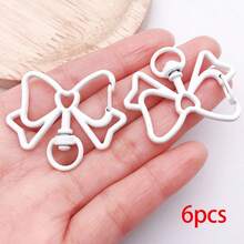 6pcs Multicolor Hollow Bow Lobster Clasps Bow Shaped Swivel Spring Snap Hooks For DIY Keychains Bag Charms Pendant Connectors Jewelry Making Findings - Multicolor - View 16