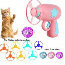 Juguete para mascotas de gato y perro, pistola de libélula de bambú, lanzador de hada voladora para exteriores, juguete giratorio para mascotas, juguete antiestrés, lanzador, juego de juguete de persecución y caza para interiores, juguete de entretenimiento interactivo y divertido para gatos, incluye 6 discos de lanzamiento. - Multicolor - Ver 19