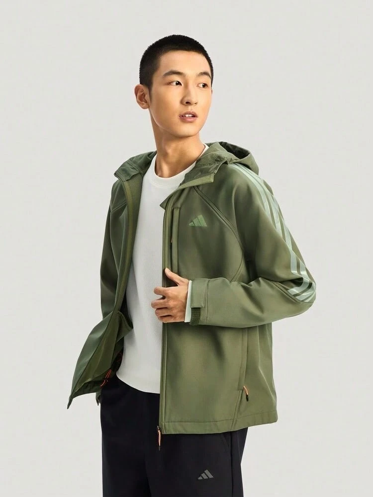 Adidas Men's TH Softshell Jacket Woven Hooded Outerwear KR2497 - Green - View 1