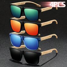 WSZ 4pcs Classic Retro Unisex Fashion Hollow Square Frame Glasses, Suitable For Driving, Fishing, Travel, Tropical Beach Vacation - 4PCS F70 - View 4