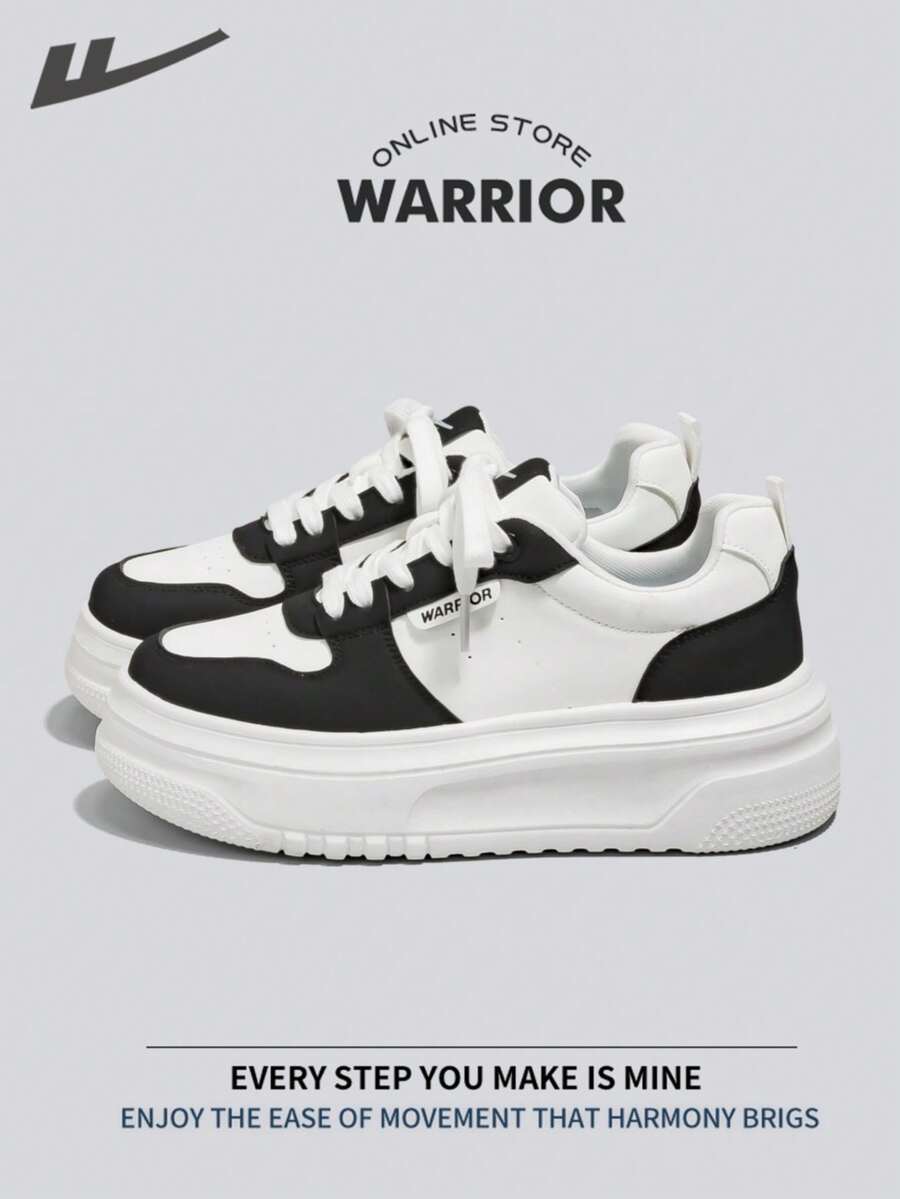 Warrior Women's Board ShoesSpring And SummerComfortable Modest Style Casual Yet Sleek Sneakers Applicable Throughout The Year Wear-Resisting All-Day Wear Training Sneakers Running Shoes - Black/White - View 1
