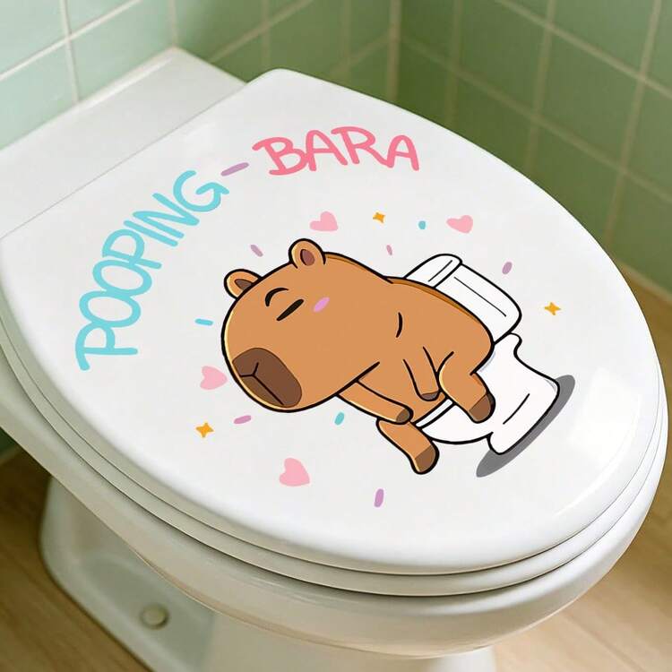 1 buah Stiker Toilet Kartun Capybara Lucu, Capybara Lucu Sedang Buang Air Besar, Stiker Hewan Lucu PVC yang Dapat Dilepas untuk Dekorasi Rumah Kamar Mandi dan Toilet - Tikus kecil - View 6