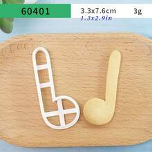 MIANXIAOXIN 1pc/4pcs Music Symbol Shaped Cookie Cutter, Treble Clef Music Theme Baking Mold, Suitable For Birthday Cake Decoration And Pastry Making - Multicolor - View 9