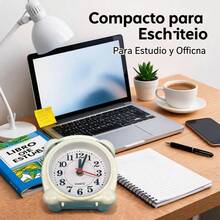 Unisex Classic Style Compact Table Clock For Bedroom And Office - White - View 2