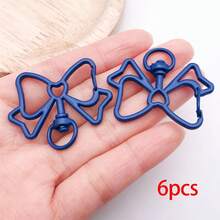 6pcs Multicolor Hollow Bow Lobster Clasps Bow Shaped Swivel Spring Snap Hooks For DIY Keychains Bag Charms Pendant Connectors Jewelry Making Findings - Multicolor - View 13