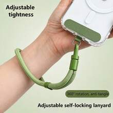 Multi-Color Durable Phone Lanyard With Zinc Alloy Safety Buckle, Outdoor Commute Anti-Loss Portable Wrist Strap, 7mm Thickened Adjustable Wear-Resistant Rope Body + Fabric Inner Insert, Precision Woven Fade-Resistant And Anti-Pilling - Short Lanyard With Gasket, Multi-color - View 4