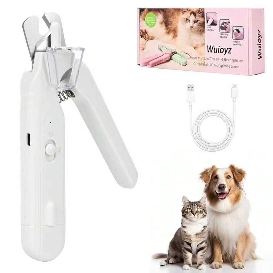 1pc LED Dog Nail Clippers With Light, Handheld Pet Claw Trimmer Puppies, Small & Medium Dogs, Easy Paw Nail Grooming Home Use