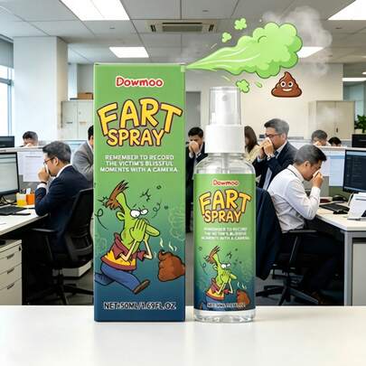 DOWMOO (New) 50ml Mini Portable Odor Spray, Realistic Poop Smell, Fast Dispersing, Pocket-Sized, Lightweight, Fine Mist, Won't Soak Items, Fun Prank Prop For April Fools' Day, Halloween, Christmas, College Dorm, Classmates, Leisure And Joke Interaction