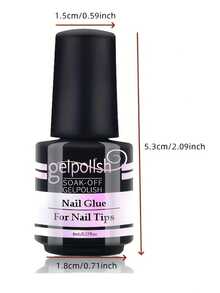 GELPOLISH 1/2/3支装美甲胶水刷头，适用于甲片、假指甲和美甲，超强持久的亚克力指甲胶水，凝胶指甲胶水需配合UV/LED灯使用。 - 無色 - 查看 7
