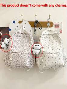 6pcs/1pc Soft Fabric Backpack Set, Macaron Color Floral Forest Fresh Style Soft Girl Backpack, Lightweight Casual Daily Use Bag, Suitable For Teenage Girls And Women, Multi-Functional School Bag, Applicable For Campus Daily Commute, Spring/Summer/Autumn Travel - Multiple Styles - View 11