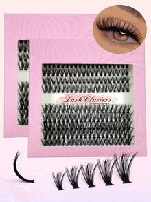 200Pcs CC Curling Volume Lash Clusters DIY Eyelash Extension Individual Lashes Cluster DIY Eyelash Extensions At Home Soft Wispy Clusters False Eyelash Mixed Packaging - CC - View 1