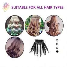 1pc 8-Tooth Heatless Curling Roller, Soft Wave Hair Styling Tool, Suitable For Salon, Beauty Parlor, Travel Essential Hair Styling Tool And Accessory; Back To School, Travel Vacation Essential Item; Women's Hair Accessories, Styling Tool, Hair Ornament - Multicolor - View 7