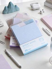 1pc Back To School 80-Sheet Colorful Index Sticky Notes, Student-Specific Tearable Durable Writing Memo Pad. Meeting Notes, Message Pad, Convenient Planner Notebook, Student Draft Memo Writing Sticky Notes - Multicolor - View 6