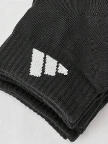 Adidas 3 Pairs Men's Sports Socks, Shock-Absorbing Invisible Arch Support, Mid-Calf White Neutral Socks JC9271 - Black - View 4