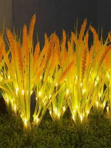 1pc Solar Powered Artificial Wheat Stalk Light, Warm White LED Landscape Decorative Light, IP65 Waterproof, Suitable For Yard, Garden, Villa And Lawn Decoration - Wheat Ear - View 4