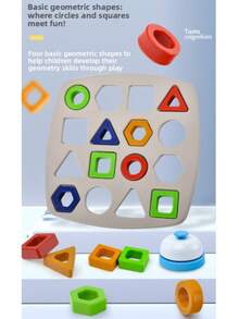 Shape Matching Battle Game, Early Education Cognitive Tabletop Game For Toddlers, Includes Puzzle Board, Geometric Blocks, Challenge Cards And Buzzer, 2-Player Competitive Interactive Game, Develops Observation And Reaction Skills, Educational Enlightenment Desktop Toy Gift For Babies - Multicolor - View 11
