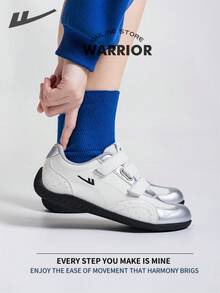 Warrior Women's Board ShoesSpring And SummerComfortable Modest Style Casual Yet Sleek Sneakers Applicable Throughout The Year Wear-Resisting All-Day Wear Training Sneakers Running Shoes - Rice/Silver - View 3