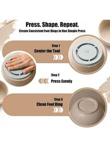 5pcs Pottery Foot Ring Tool Set, Pottery Foot Mold Tool, Pottery Foot Ring Tool - Pottery Foot Mold, Clay Base Leveler, Used For Ceramics, Even Foot Pressure, Suitable For Pottery Bowls, Cups And Wheel Projects - Multicolor - View 3
