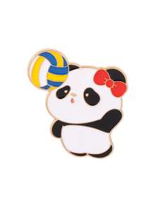 1 pezzo Spilla creativa e carina a forma di panda da pallavolo in lega, spilla animale cartone animato stile cinese, decorazione per zaino & giacca - Multicolore - Visualizzare 13