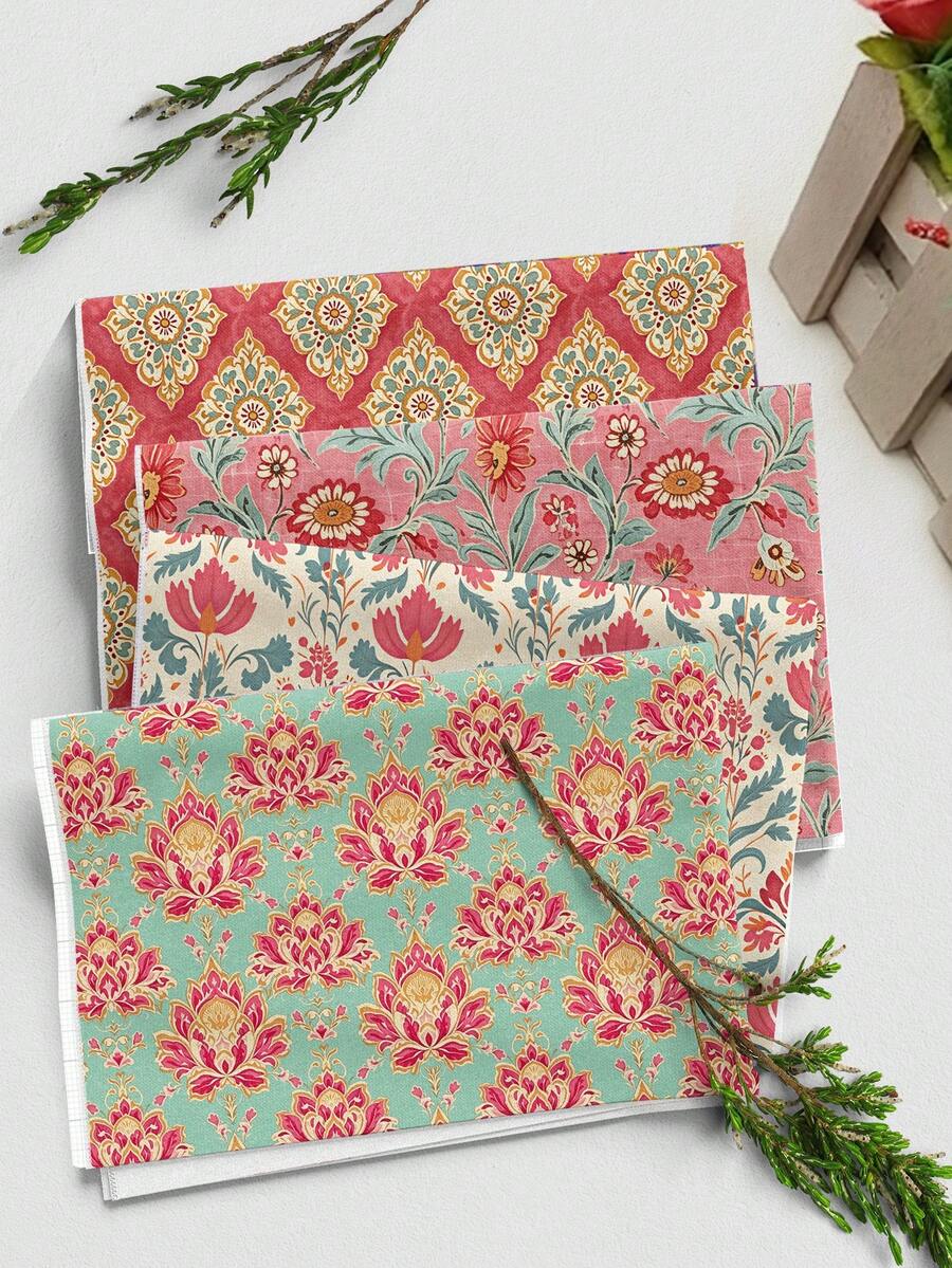 1 Piece Bohemian Style Printed Fabric - 59 X 19.68 Inches (150 X 50 Cm) Pre-Cut Colorful Floral Pattern Polyester Fabric - Suitable For Sewing, Patchwork, Handicrafts, DIY Scrapbooking, Tablecloths - 06 Mandala - View 1