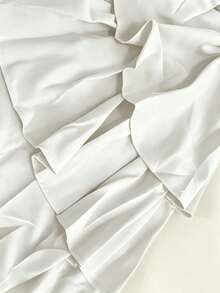 Plus Size Solid Color Ruffle Layered Ruffled Hem Sexy Off-Shoulder Jumpsuit, Spring/Summer White - White - View 7
