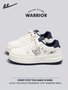 Warrior Women's Board ShoesSpring And SummerComfortable Modest Style Casual Yet Sleek Sneakers Applicable Throughout The Year Wear-Resisting All-Day Wear Training Sneakers Running Shoes - Beige/dark Blue - View 1