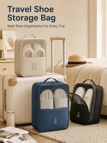 Travel Essential Waterproof Portable Handle Shoe Storage Bag, Luggage Organizer For Business Trips. Large Capacity Visible Breathable Mesh Design, Waterproof Dust-Proof Travel Storage Bag/Shoe Storage Bag. - Multicolor - View 11