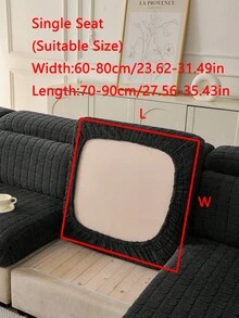1pc Dark Grey 3D Cube Pattern Sofa Cover, Autumn/Winter Warmth Style, Soft Fluffy Skin-Friendly Texture, Pet-Friendly, Machine Washable, Fits 1/2/3/4 Seater & L-Shaped Sofas, Suitable For Living Room, Bedroom - Dark Grey - View 14