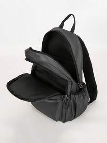 Mochila minimalista de unicolor, mochila para computadora de negocios y desplazamientos para hombres, adecuada para clases de estudiantes universitarios, mochila para viajes de corta distancia - Multicolor - Ver 3