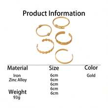 5pcs Luxurious Elegant High-End Exquisite Sparkling Gold Wide Clover/Heart Shaped Women's Bracelet Set - Yellow Gold - View 6