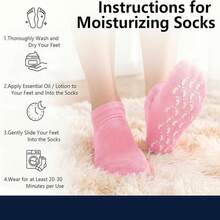 1 Pair 8.86 Inch Silicone Moisturizing Socks For Women, Soft Foot Care Hydrating Socks, Reusable Moisturizing Socks For Dry Cracked Feet Rough Heels Skin Repair - Moisturizing Socks - View 6