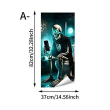 1pc Halloween Skeleton Trash Can Sticker, 14.57 X 32.28 Inches, Suitable For Indoor And Outdoor Trash Can Decoration Sticker, Halloween Decoration - Trash Can Stickers - View 6
