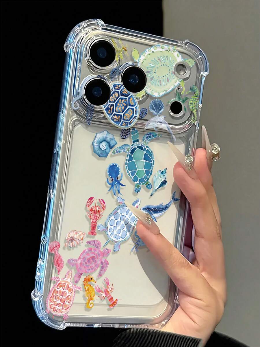 手機殼 - 這款透明手機殼採用全螢幕設計,配有海洋元素圖案,兼容 Apple 18/18 Pro/18 Pro Max/17/17/17promax/11/12/13/14/15/16/17/Air/Pro/Pro Max/Plus。它提供防摔和防刮保護。 - 彩色 - 查看 1