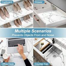 Drawer And Shelf Liner For Kitchen Cabinet, Non-Adhesive Cabinet Liner, Non-Slip Drawer Liner, Waterproof Cupboard Liners, Kitchen Shelf Liner Easy To Clean, Protect Dresser/Shelves/Table - White Marble - View 5