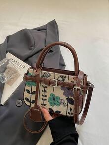 Floral Embroidered Handbag, Fresh Versatile Shoulder Crossbody Bag For Women, Suitable For Daily Commute, Travel And Date - Multicolor - View 6