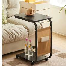Movable Small Coffee Table/Table/Home Storage Shelf/ Trolley/Sofa/Bedside Table - Camel - View 2