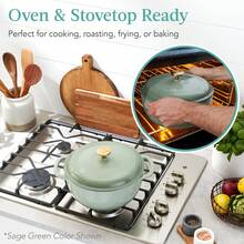Cast-Iron Dutch Oven Kitchen Cookware W/ Enamel, Handles - 6qt - Graphite Gray - View 10