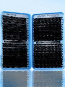 640pcs D Curl Classic False Eyelash Extension Set, Includes 10D To 150D Multiple Density Combinations, Synthetic Mink Material, Natural Curl, Soft And Comfortable, Lightweight And Easy To Apply, Cat Eye Style - D - View 8