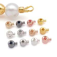 15pcs Brass Crimp Bead For Jewelry Making Stopper Spacer Beads Ball Column Stopper Crimp Charms For Bracelet Necklace Ends Accessories - Multicolor - View 2
