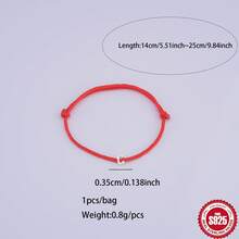 1pc 925 Silver Letter Bracelet, Couple Matching, Birthday Gift, Daily Wear, Handmade - Multicolor - View 14