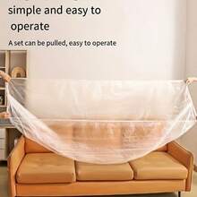 5/10pcs Extra Large Furniture Cover, Heavy Duty Clear Plastic Sofa Cover Waterproof UV Protection, All-Weather Patio Balcony Table Cover - Multicolor - View 2