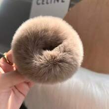 Korean Minimalist Genuine Rabbit Fur Scrunchie Cute Ponytail Hair Tie Internet Celebrity French Vintage Hair Accessory Autumn/Winter - Multicolor - View 22