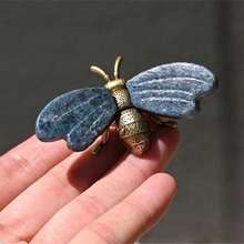1pc Natural Mixed Color Quartz Crystal Bee Statue, Hand Carved Mini Animal Totem, Healing Stone Fairy Garden Home Decor Cute Gift - Multicolor - View 17