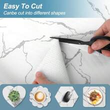 Drawer And Shelf Liner For Kitchen Cabinet, Non-Adhesive Cabinet Liner, Non-Slip Drawer Liner, Waterproof Cupboard Liners, Kitchen Shelf Liner Easy To Clean, Protect Dresser/Shelves/Table - White Marble - View 4