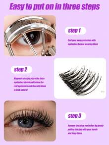 3 Pairs Magnetic Half Eyelashes, Quantum Magnetic Glue-Free Natural Realistic Half Lashes, Easy To Wear - View 6