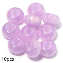 10pcs High Quality 14mm Gilded Multi-Color Flat Round Large Hole Beads, Exquisite Loose Spacing Beads, Suitable For Jewelry, Jewelry Making Bracelets, Necklaces, Earrings, Keychains, Phone Chains, DIY Handicrafts Enthusiasts - Gilded Solid Color - View 12