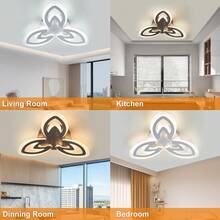 Luxury LED Ceiling Light, Black & White Dual Color Options, Elegant Light & Shadow Effect, Exquisite Texture. Suitable For Modern, Nordic, Luxury Home Decor, Can Be Installed In Bedroom, Entrance Hallway, Balcony, Living Room And Other Spaces, Warm & Transparent Lighting, Easy Installation, Combines Lighting & Decorative Functions, Creates A Sophisticated Home Environment. - MT-3T Ceiling Light - View 5