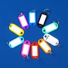 100/50/10 Plastic Keychains With Ring And Label Window, 10 Assorted Colors - Multicolor - View 11
