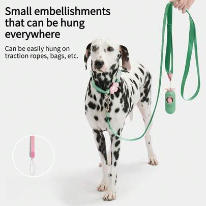 1pc Dispenser + 15pcs/1roll, Flower Shaped Dog Poop Picker - Thickened Portable Dog Poop Bag Dispenser, Outdoor Travel Dog Walking Cleanup Tool, Pet Owner Hygiene Waste Removal Accessory